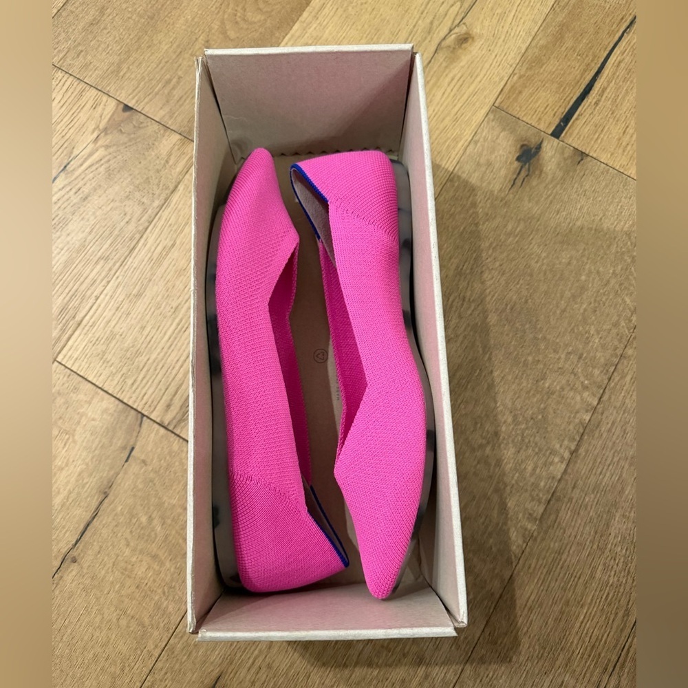 Rothy’s The Point Flats Dragon Fruit Size 8 Knit Neon Pink - Picture 6 of 6